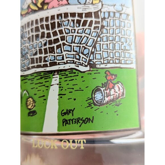 Vintage 1982 Gary Patterson Arby's Collector Tennis Glass | Tennis Humor Cartoon - Picture 6 of 7